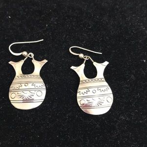 SS Native American Basket Earrings